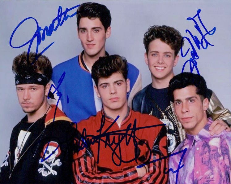 New Kids On The Block signed 8x10 Photo Poster painting In-person