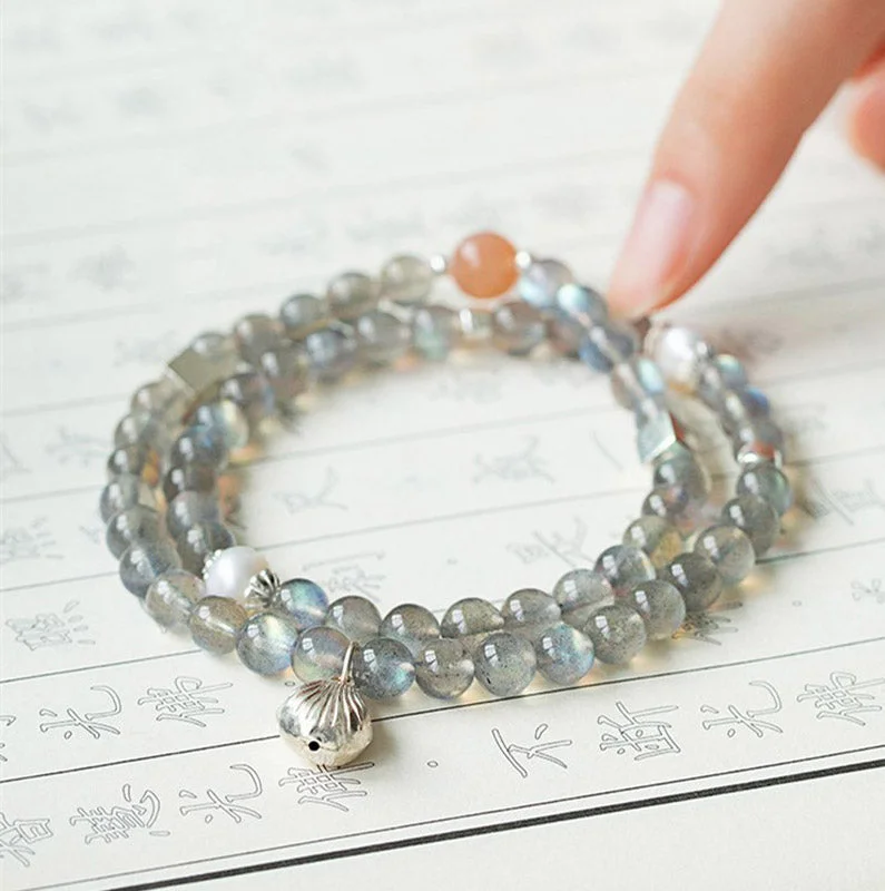 Natural Moonstone Love Healing Charm Bracelet