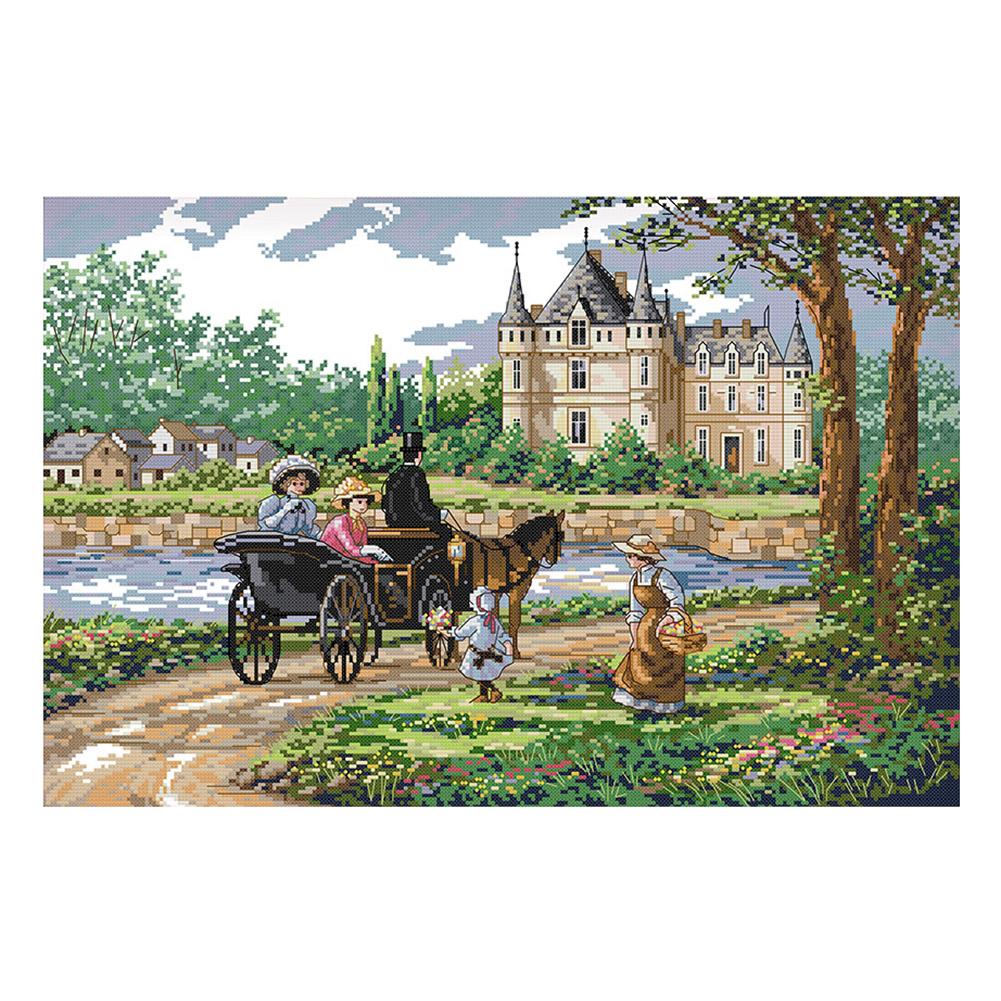 

Countryside Scenery - 14CT Stamped Cross Stitch - 54*38cm, 501 Original