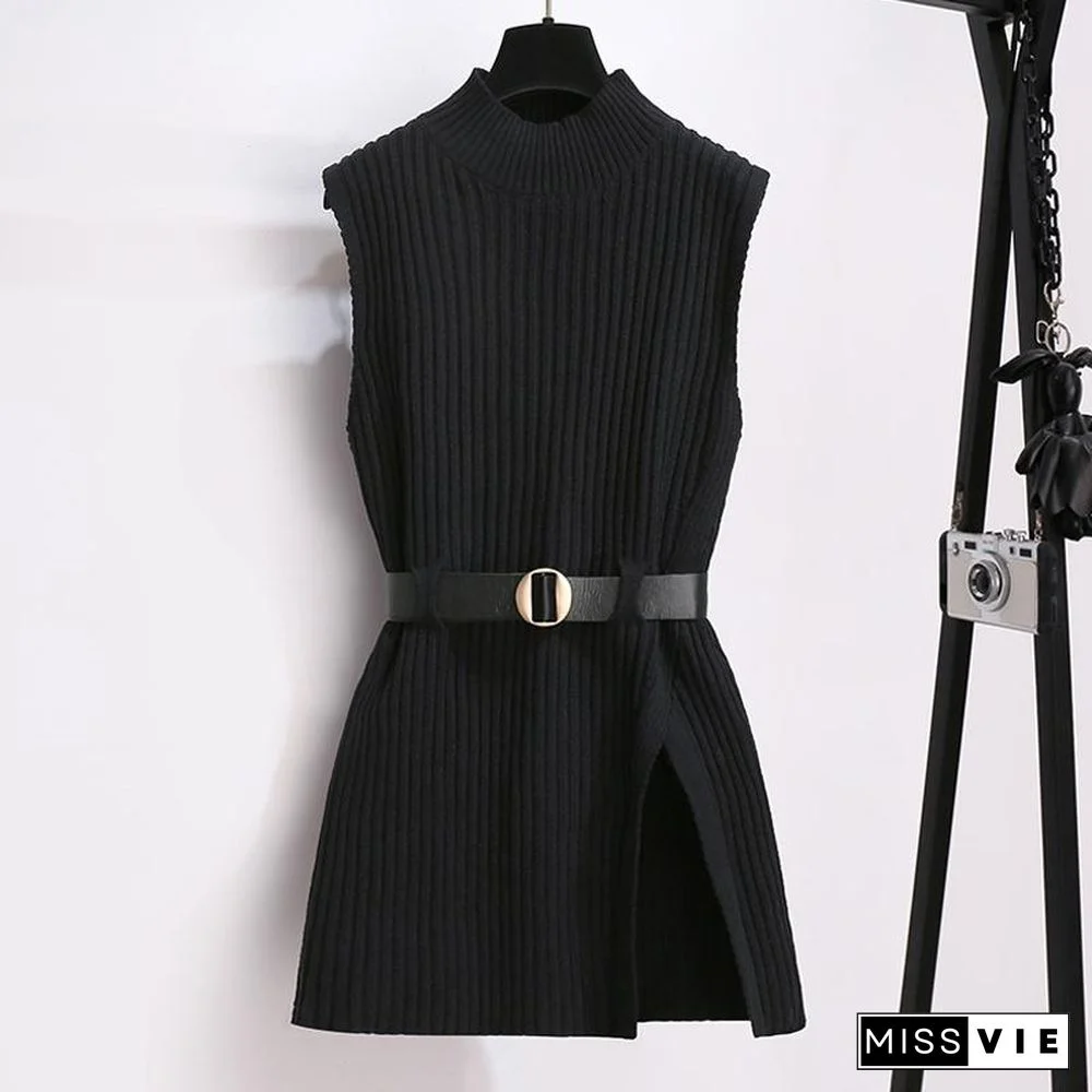 Sweet White Blouse+Knit Vest P15839