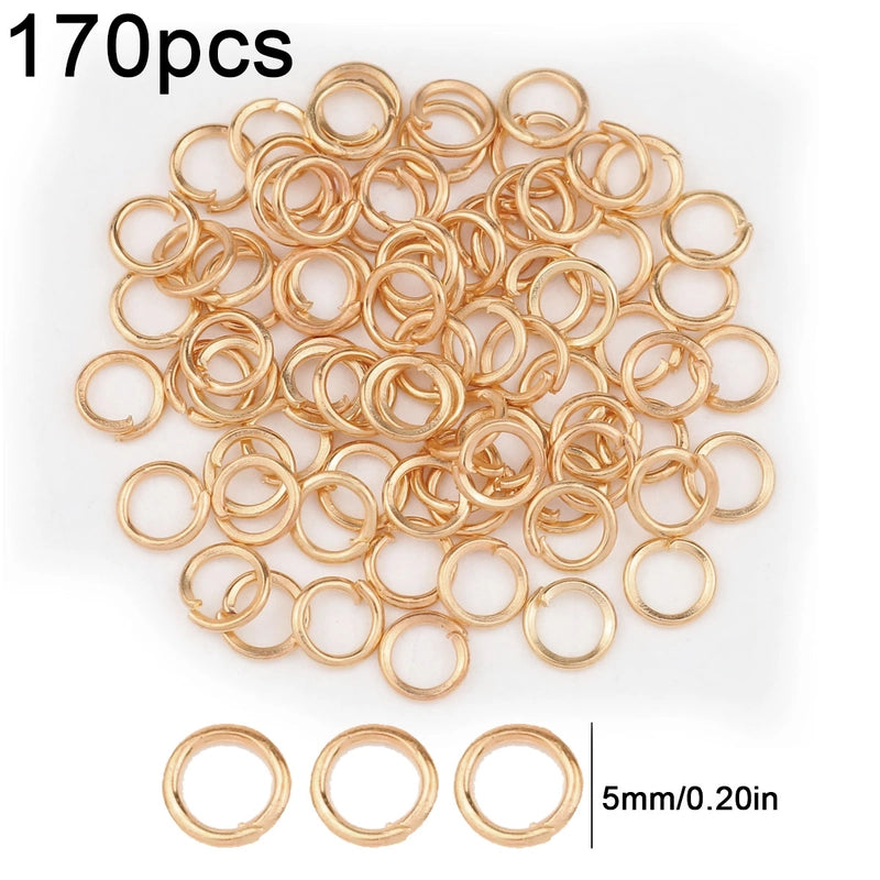 1 Set Diameter 3mm Diameter 4mm Diameter 5mm Alloy Solid Color Open Jump Rings Jewelry Accessories