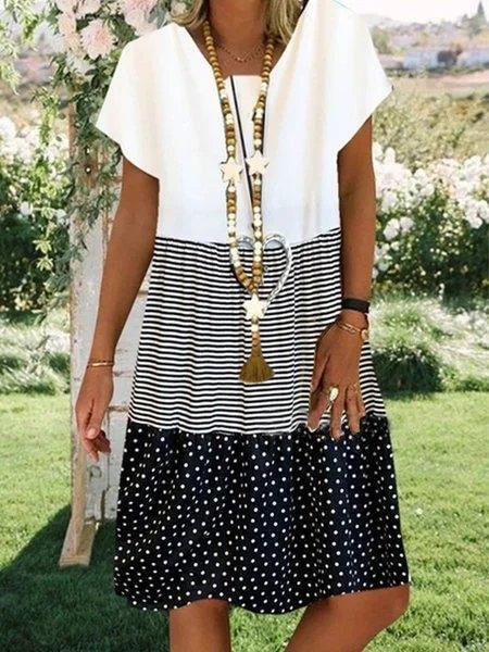 Cotton Batik Casual Plain Dresses