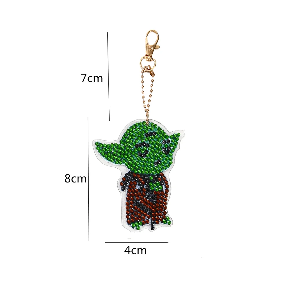 5pcs Diamond Painting Keyring Kits DIY Star Wars Keychain Bag Pendant(Double Sided)