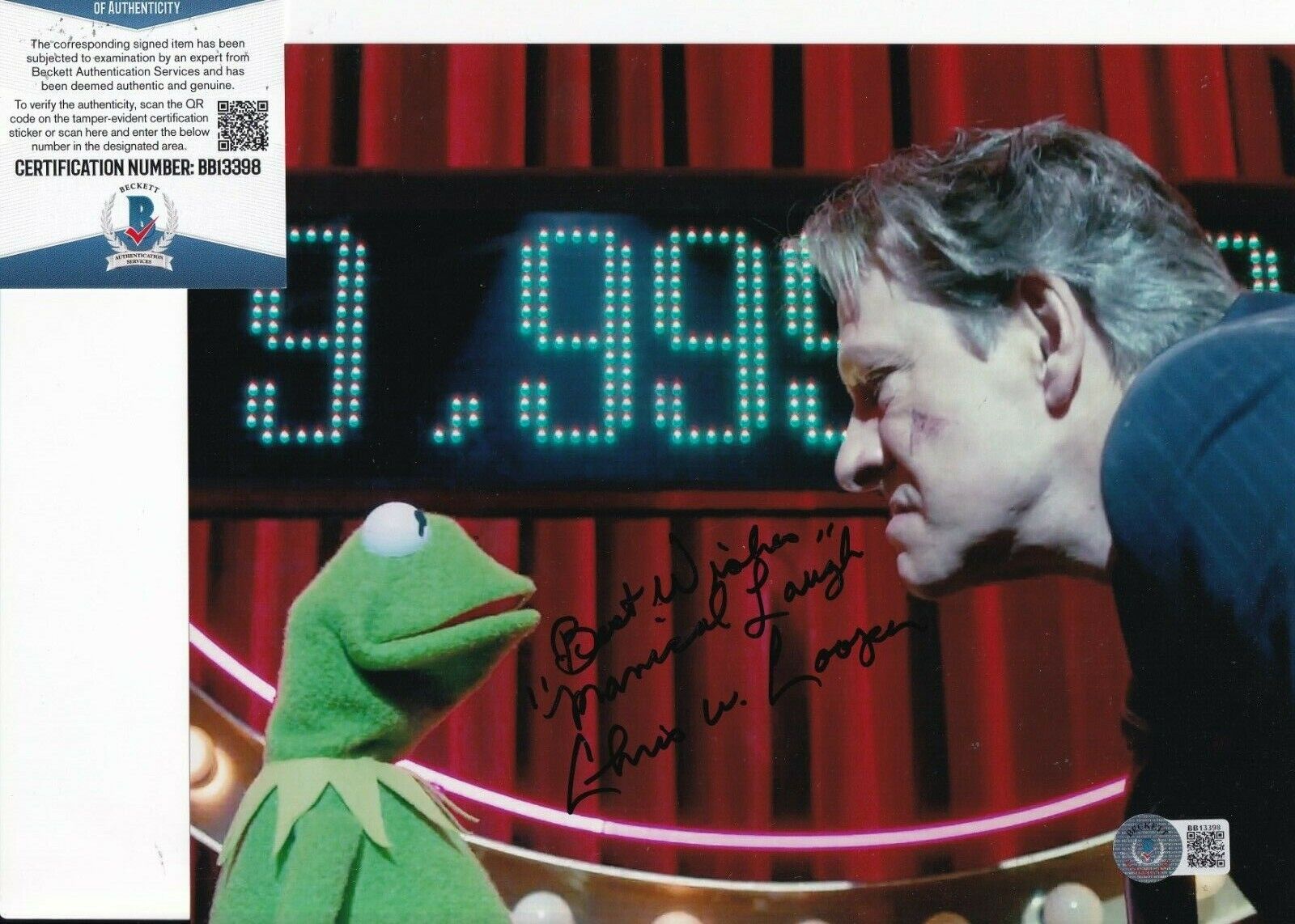 CHRIS COOPER signed (THE MUPPETS) Tex Movie 8X10 Photo Poster painting BECKETT BAS BB13398