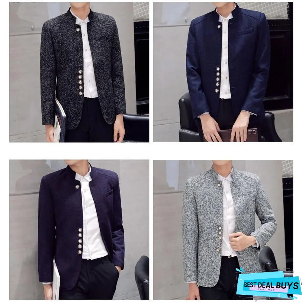 Men Autumn Chinese Style Casual Suits Large Size Male Spring Fashion Suits Coat
