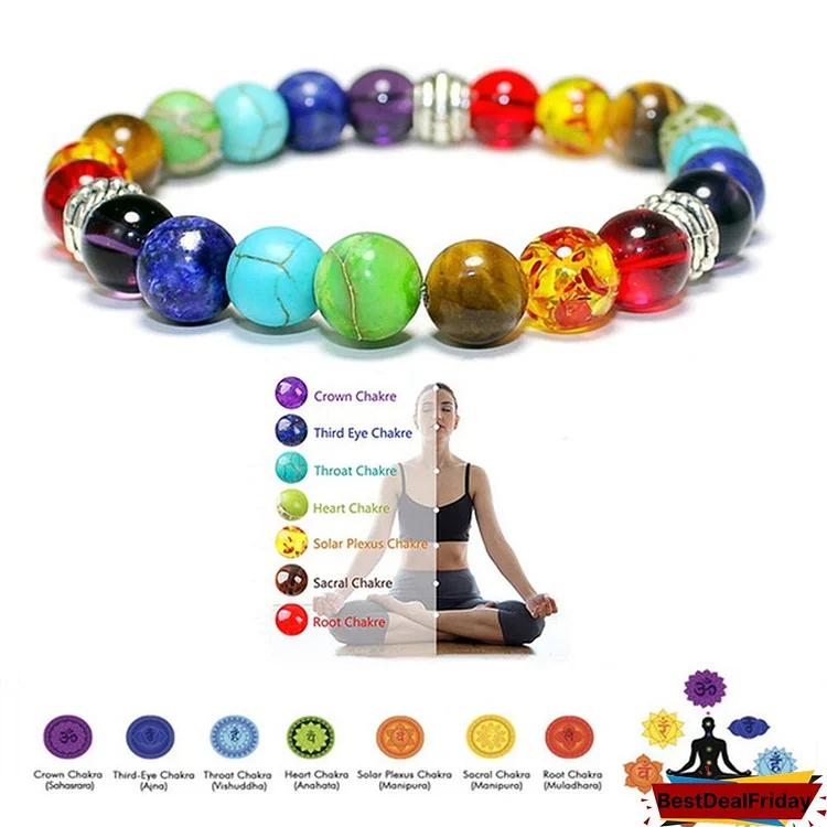 Hot New 7 Mixed Chakra Healing Balance Beads Bracelet Yoga Life Energy Natural Stone Bracelet Lovers Jewelry Gift