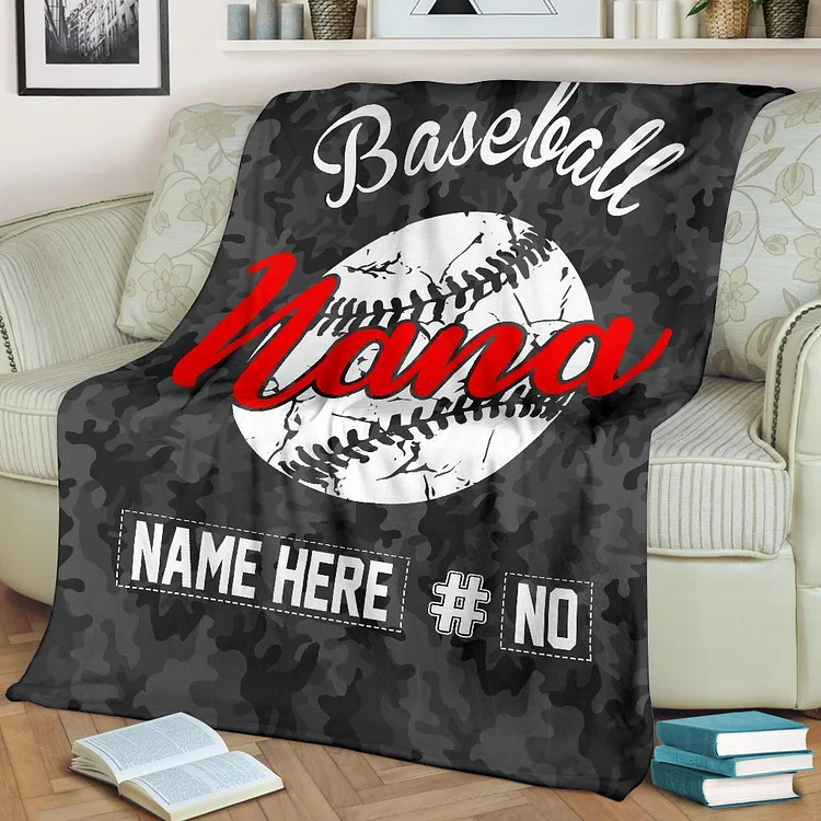 Personalized Baseball Blanket, Baseball For Nana Grandma Sherpa Fleece Blanket | BKKid711