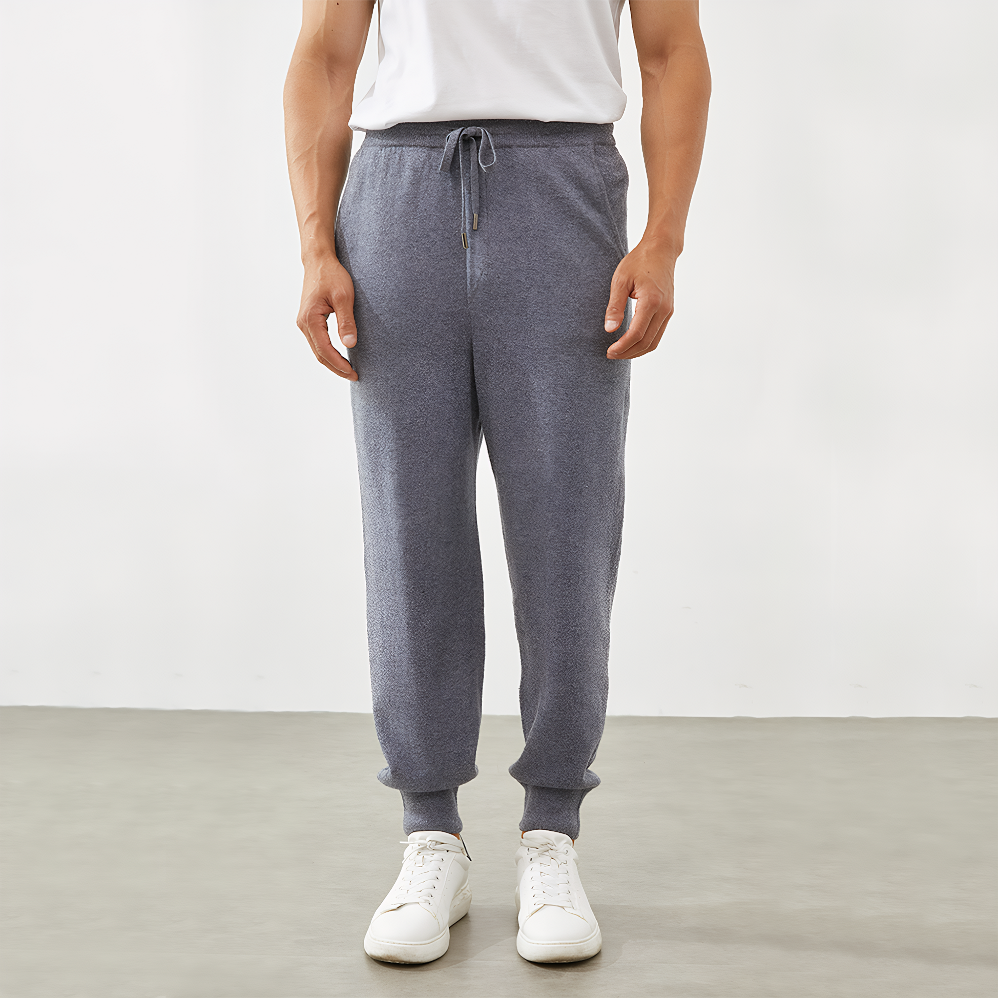 Casual Men's Cashmere Sweat Pants REAL SILK LIFE