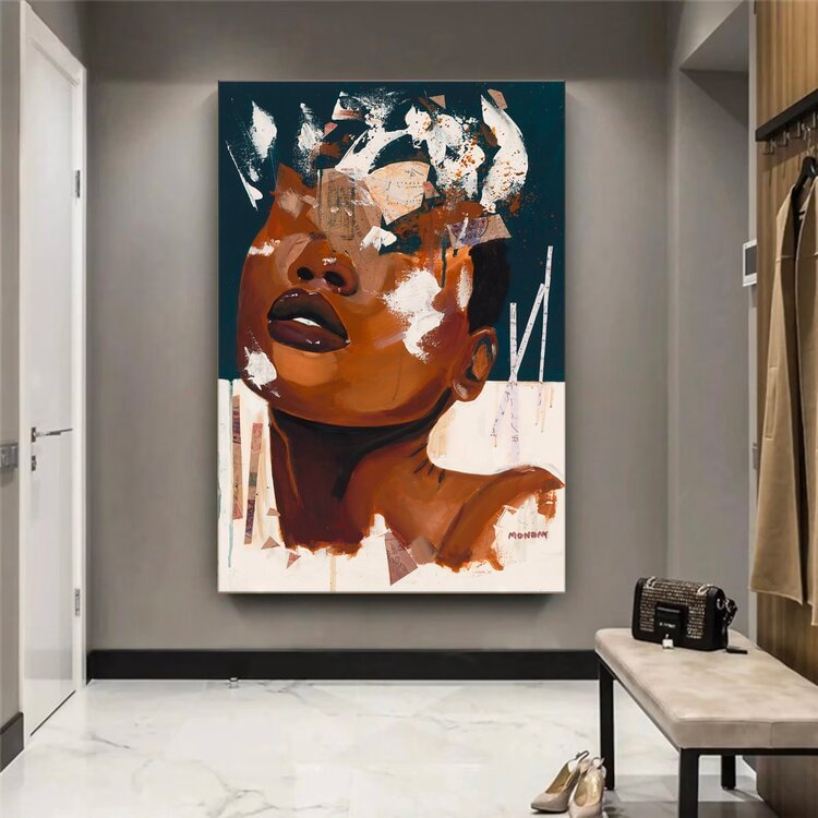 African American abstract art "Lost" Canvas Wall Art