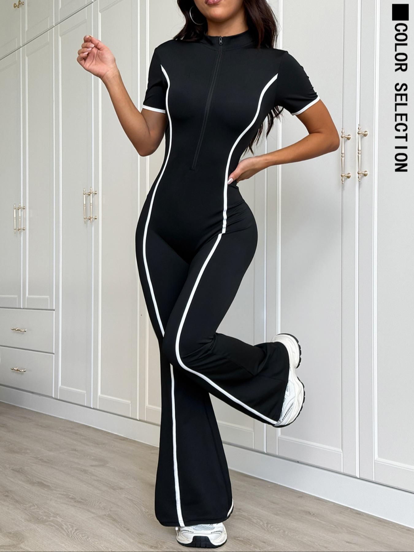 Women's Sporty Jumpsuit, Yoga Onesie, Workout Jumpsuit, Sporty Comfy Jumpsuit, Sports Jumpsuit, Comfortable & Stylish Activewear, Perfect for Gym & Casual Wear, All-Season Fashion, Sportswear Jumpsuits