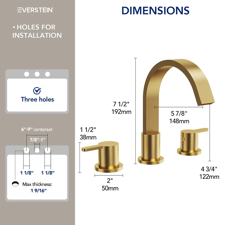 SFS-1115-GD The EVERSTEIN stainless steel waterfall basin double