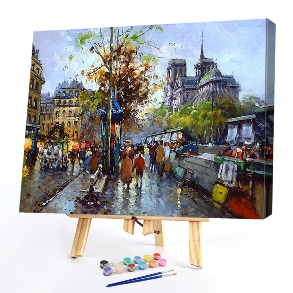 

50*40CM - Paint By Numbers - City Street View, 501 Original