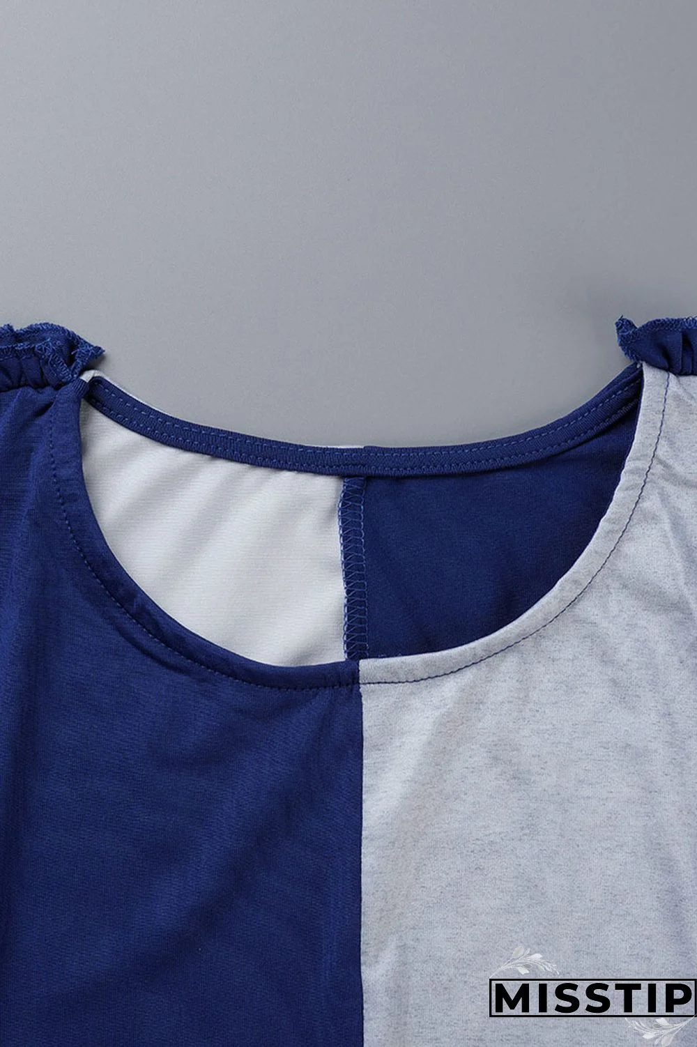 Black Gray Casual Solid Patchwork Stringy Selvedge O Neck Straight Plus Size Dresses