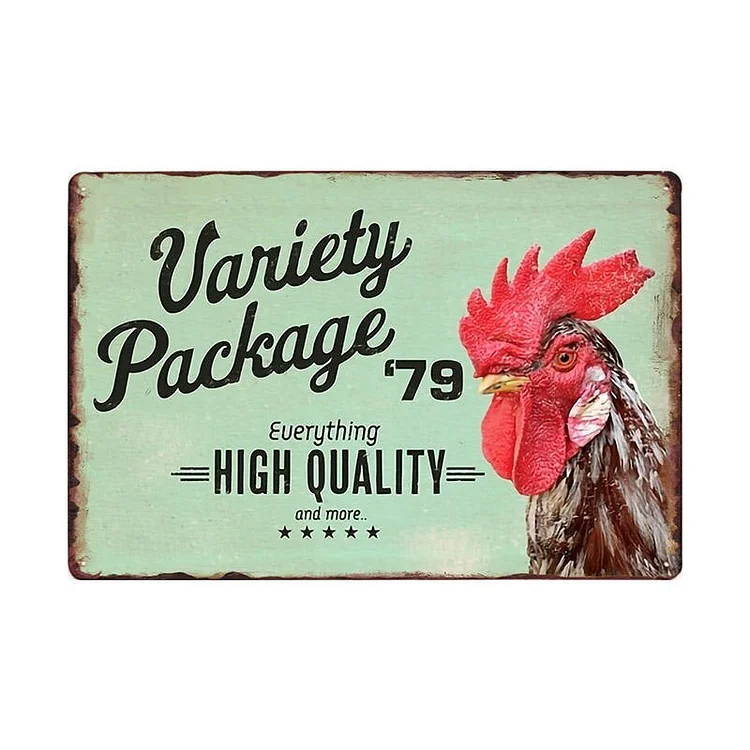 Poulet de ferme - enseignes en étain vintage / enseignes en bois - 7.9x11.8in & 11.8x15.7in
