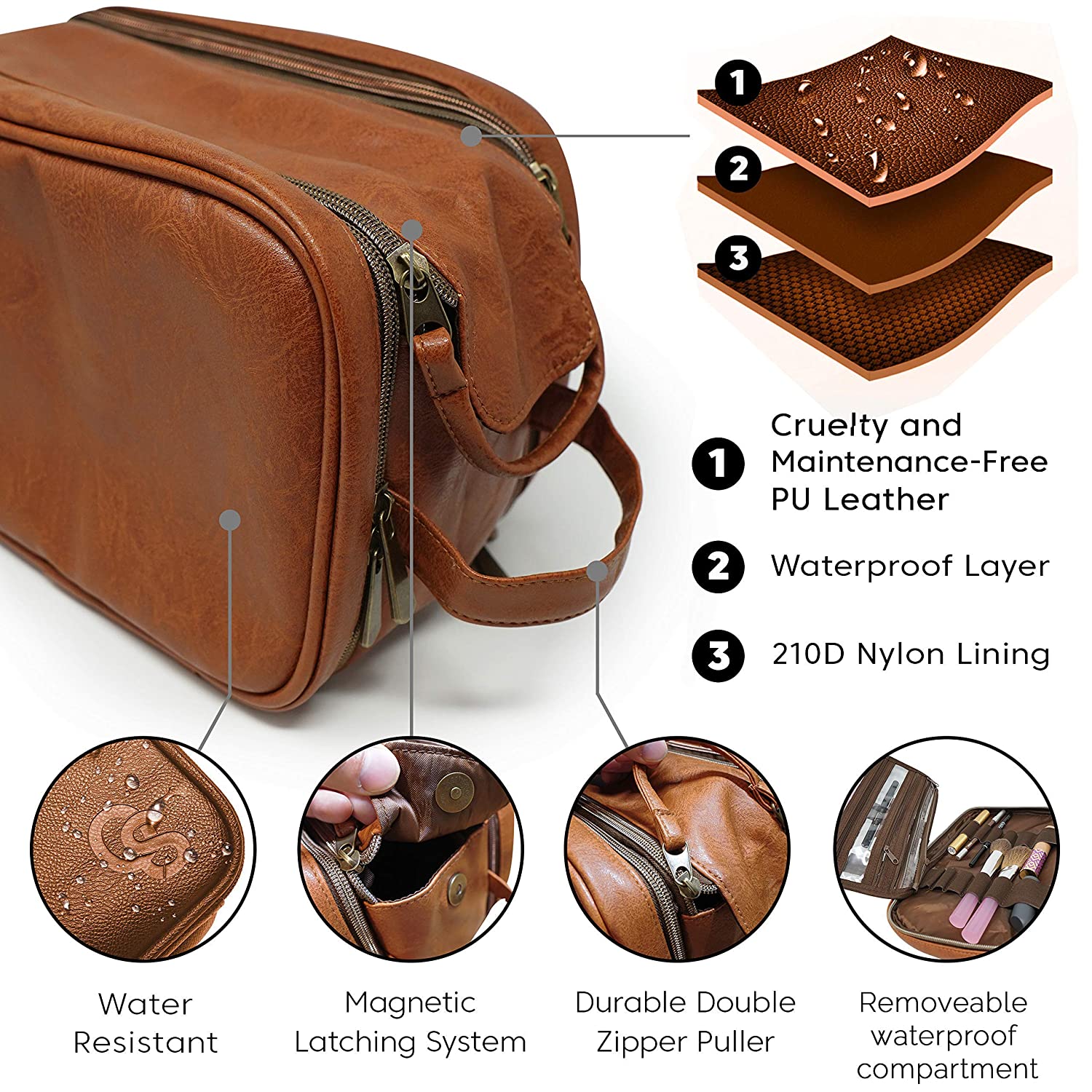 Toiletry Bag for Men or Women - Dopp Kit For Travel.