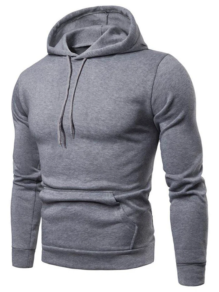 Men's Sweater Autumn and Winter New Men's Solid Color Slim Hooded Long-sleeved Sweater Temperament Commuter Rest Jacket