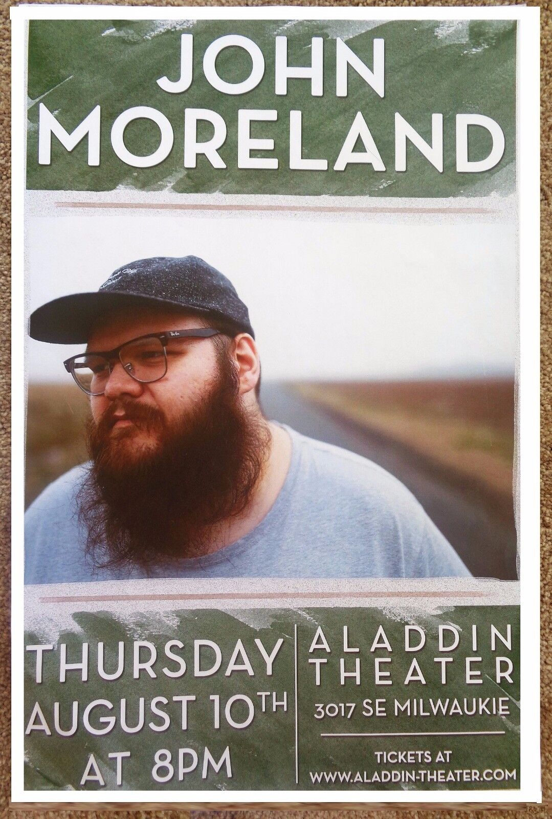 JOHN MORELAND 2017 Gig POSTER Portland Oregon Concert