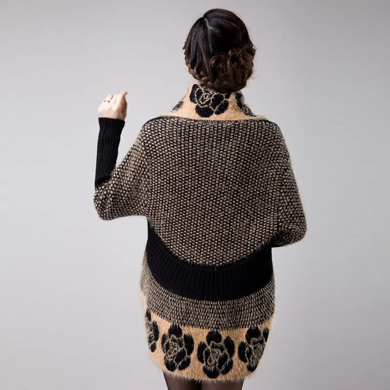 Knitted Sweaters Cardigans Cashmere Shawl for Women 2019 Autumn Winter Floral Tricotado Vintage Ladies Coats Knitwear Jackets
