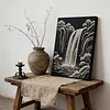 (30x40cm)DIY Pearl Painting Framed Waterfall Handmade Pearl Material Art Kit Living Room Decor