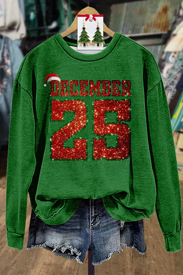 Christmas Graphic Print Long Sleeve Sweatshirt