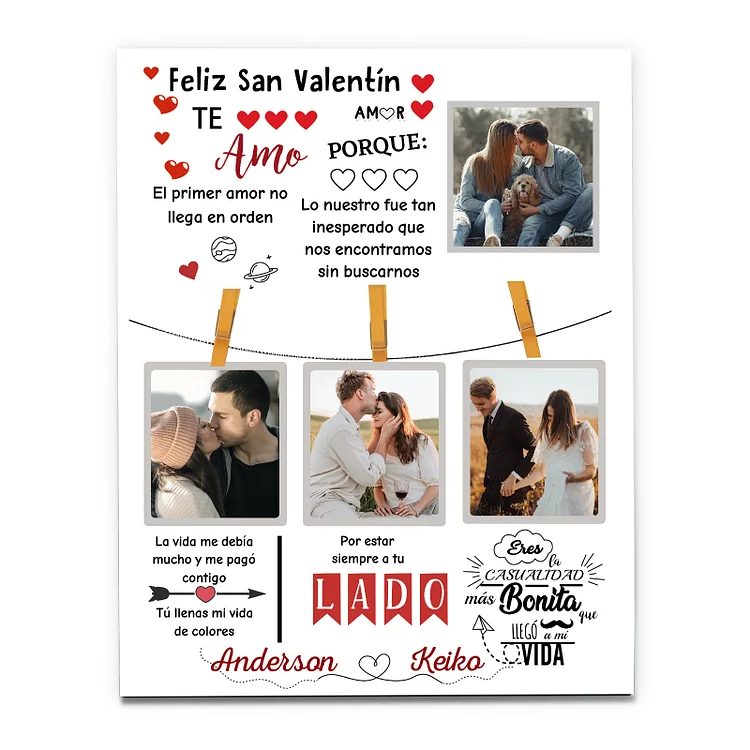 Regalos personalizados para San Valentín: lámina familiar