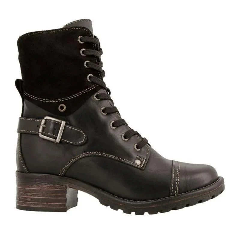 Classic Motorcycle Lace Up Ankle Boots