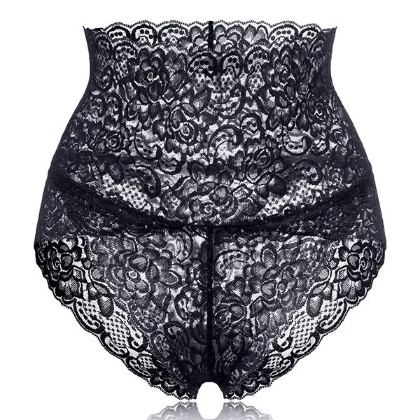 Plus Size High Waisted Lace Tummy Shaping Panty
