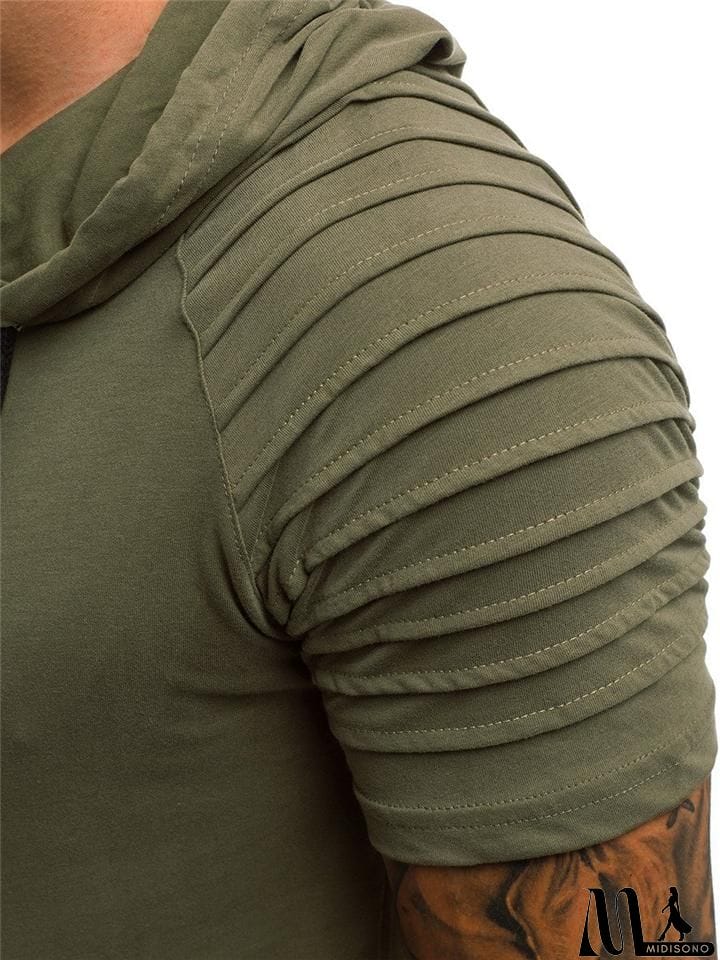 MidiSono - Men's Short Sleeve Hooded Tops