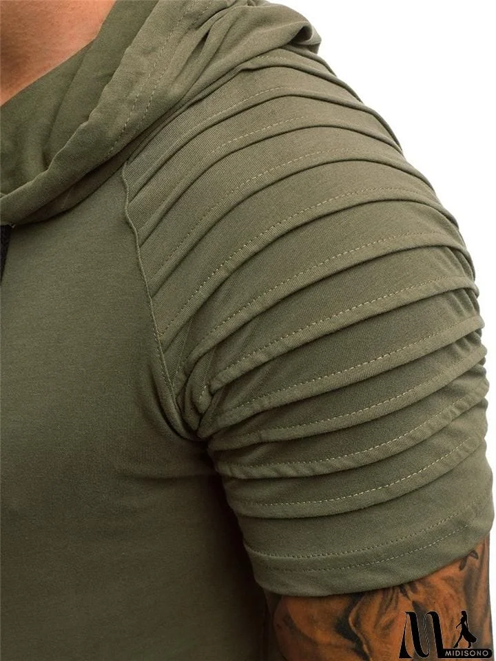 MidiSono - Men's Short Sleeve Hooded Tops