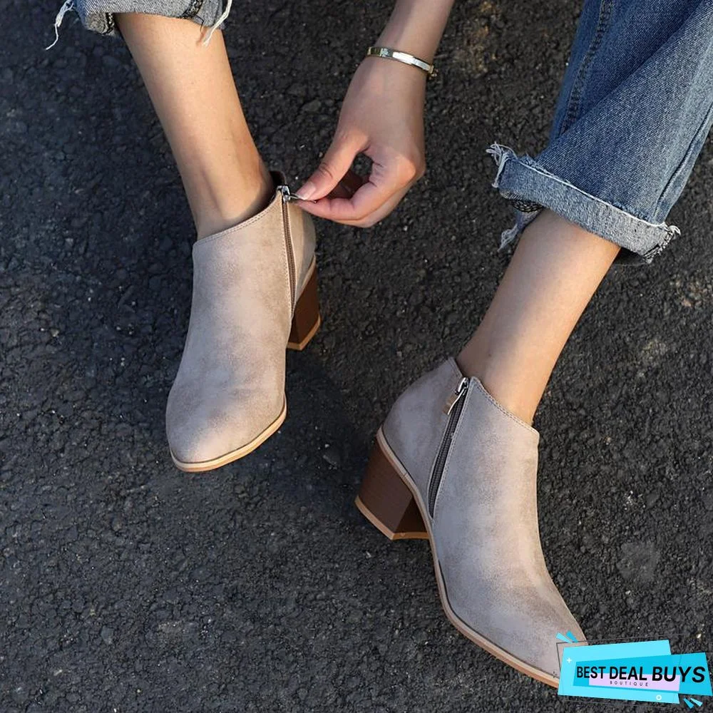 Plus Size Chunky Heel Shoes