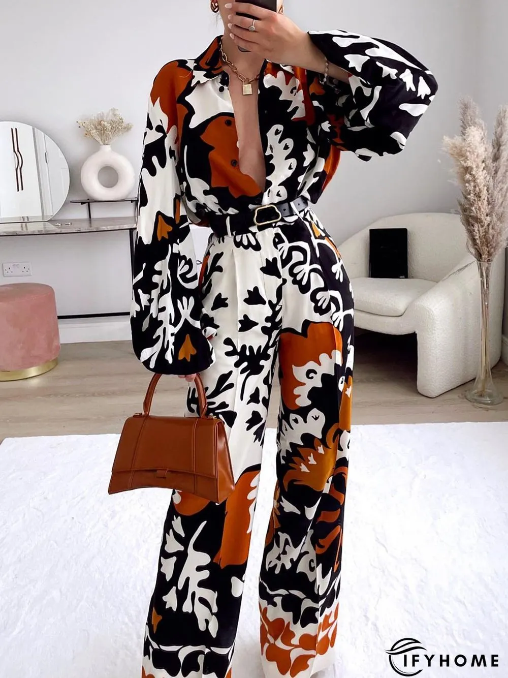 Vacation Printed Fashion  Pockets Straight Leg Pants | IFYHOME