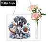 Acryl Hund und Blume Wandröhre Vase - 5d DIY Handwerk Anhänger
