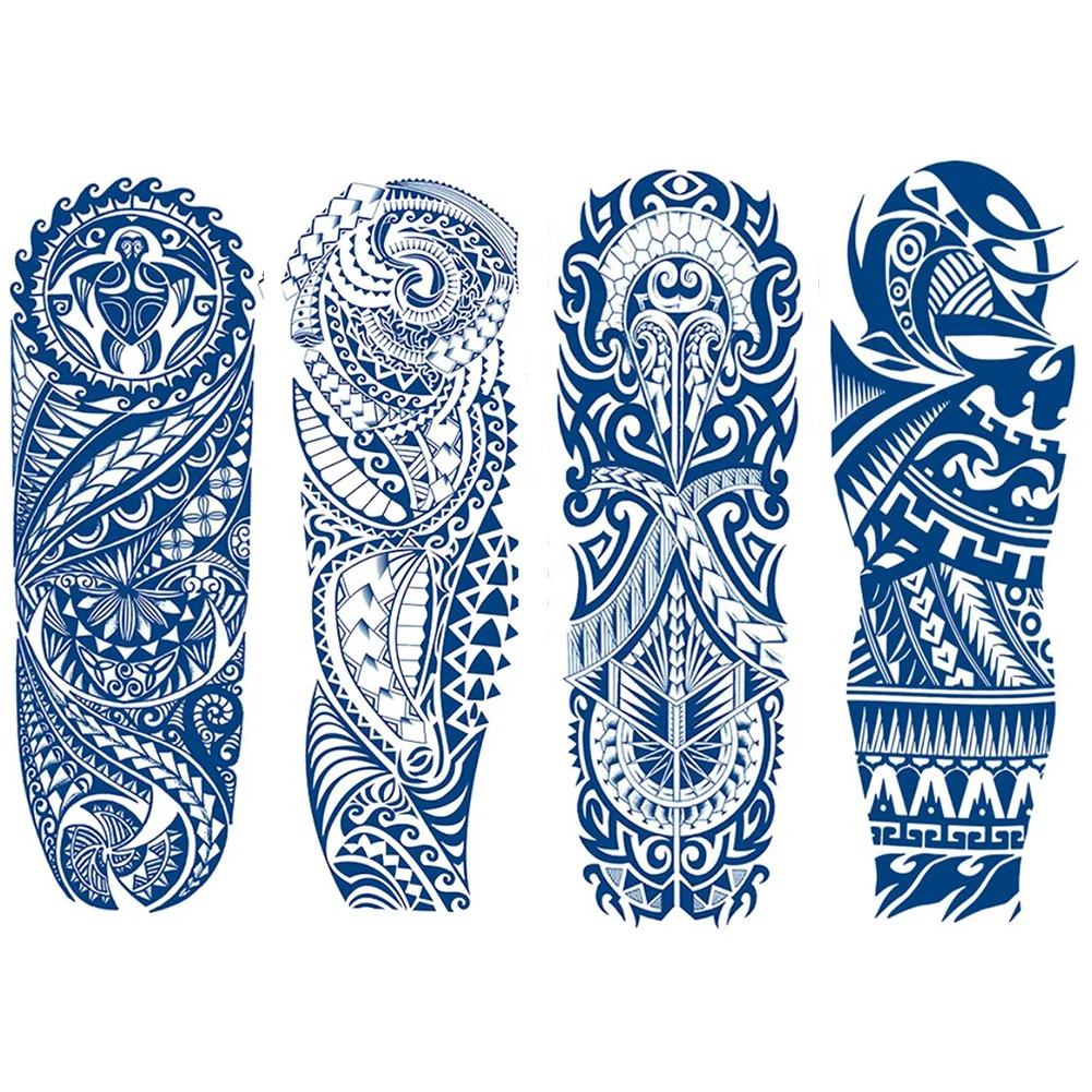 9 Sheets ALISA Black Tribal Maori Bald Eagle Full Arm Temporary Tattoo  Sleeve For Men Teens