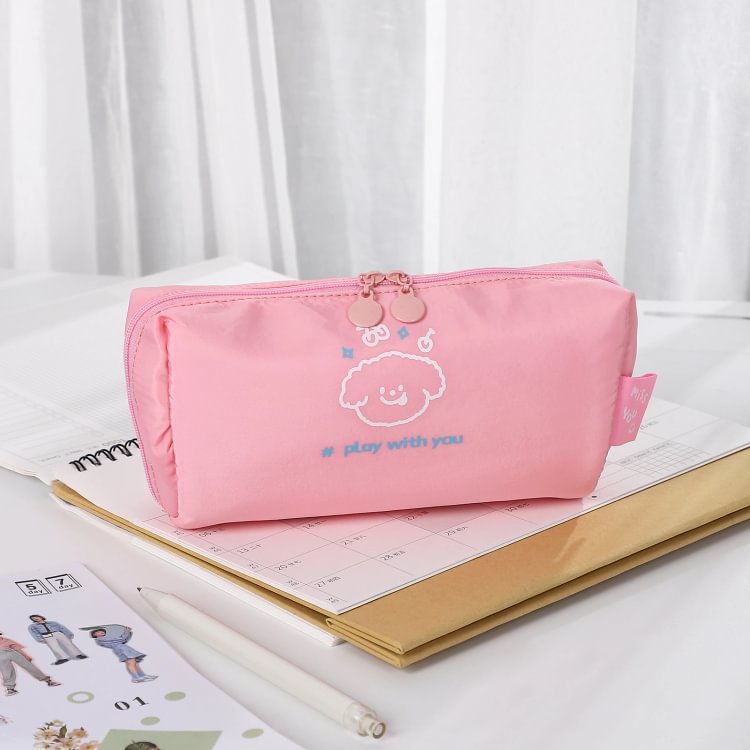 JOURNALSAY Cute Cartoon Pattern Large Capacity Pencil Case Zipper Stationery Storage Pencil Bags