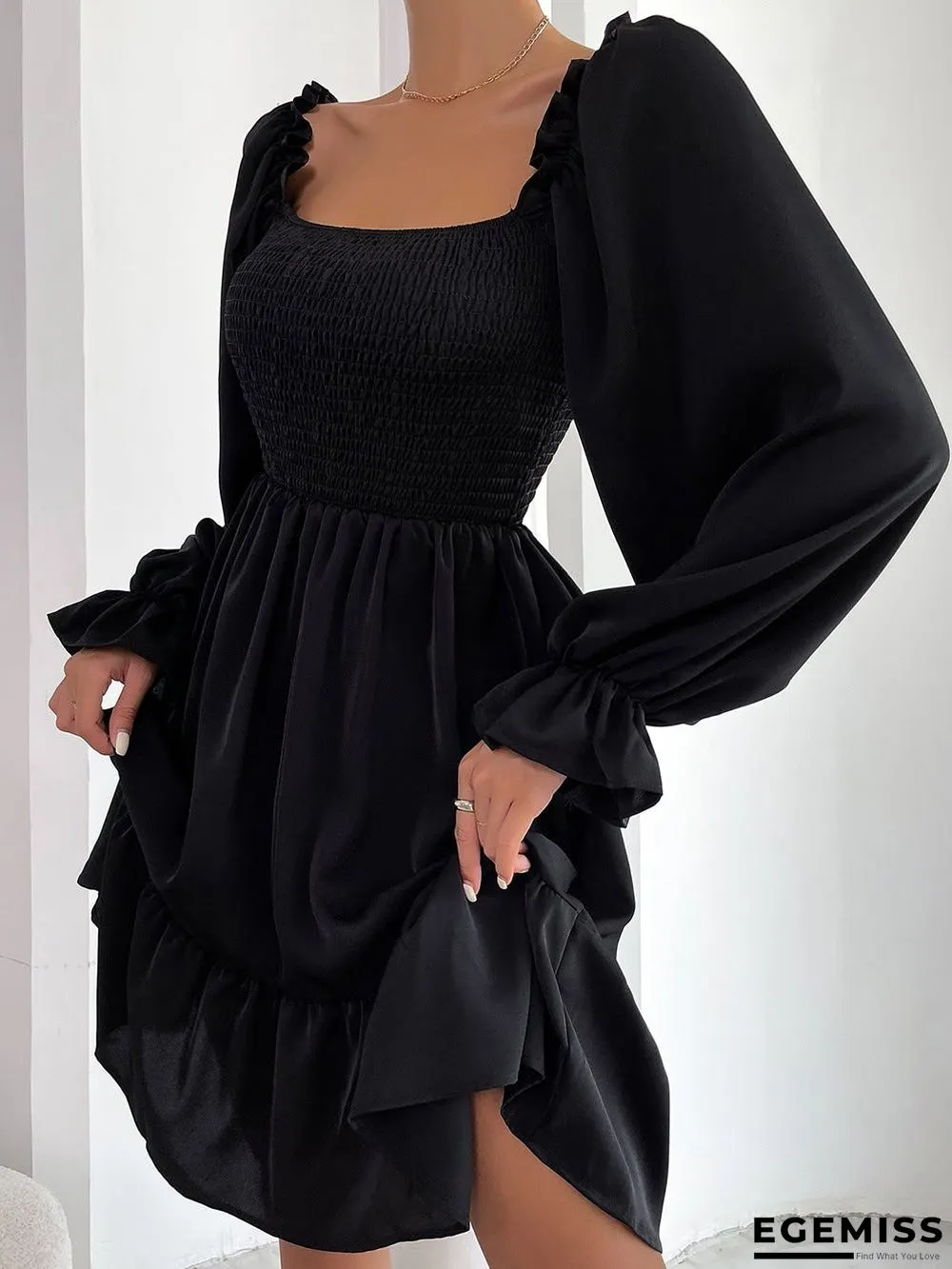 Long Sleeved High Waist Tight Dress | EGEMISS
