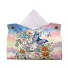 DIY PU Diamond Painting Tissue Box Kit Desktop Tissue Holder with Rhinestone Diamond Desk Decorative Tissue Box for Adults Desktop Storage Organizer (Love)