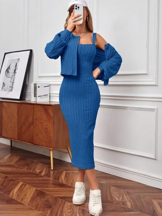 Athvotar Athvotar And Autumn 2025 New Comfortable Casual Pit Jacket Dress Two-Sleeve