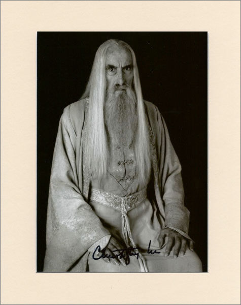 CHRISTOPHER LEE SARUMAN LORD OF THE RINGS PP 8x10 MOUNTED SIGNED AUTOGRAPH Photo Poster painting