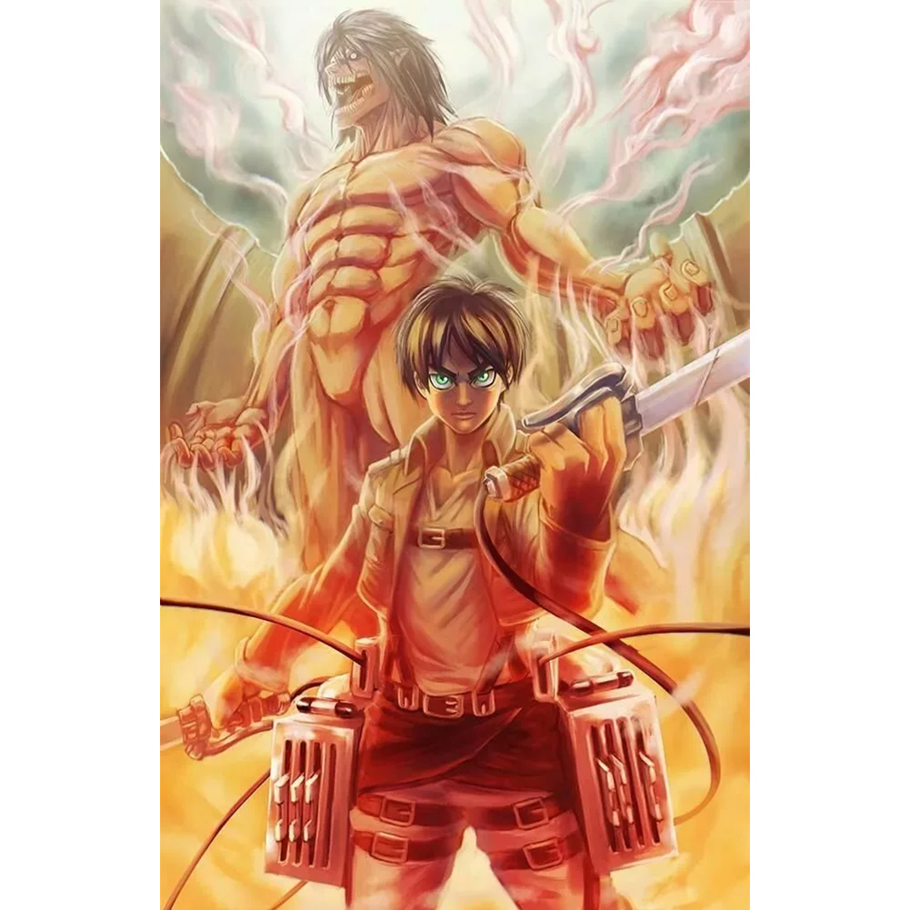 

30*40CM-Round Drill Diamond Painting-Attack on Titan Figure, 501 Original