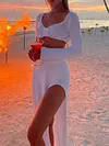 Split-Side Long Sleeves Two-Piece Suits