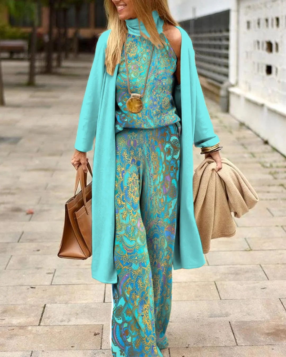 Herringbone Sweater Three-Piece Suit 4618