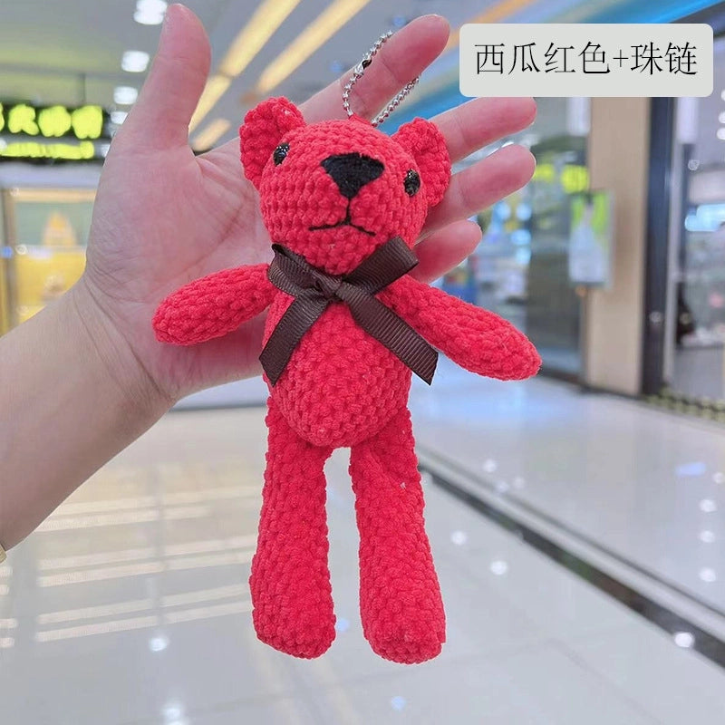 Chattering Net Red Teddy Bear Doll Luggage Plush Doll Schoolbag Bag Pendant Bear Pendant Doll