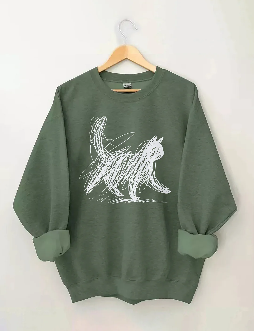 Abstract Scribble Cat Sweatshirt