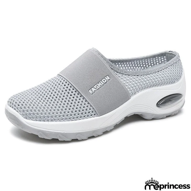 Slip-On Style Open Mesh Upper Rocker Bottom Durable Lightweight Shoes