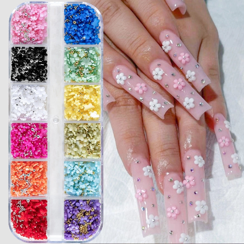 Modern Style Sweet Flower Butterfly Resin Nail Decoration Accessories 1 Set