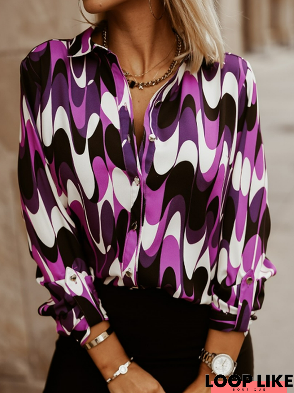 Casual Abstract Blouse