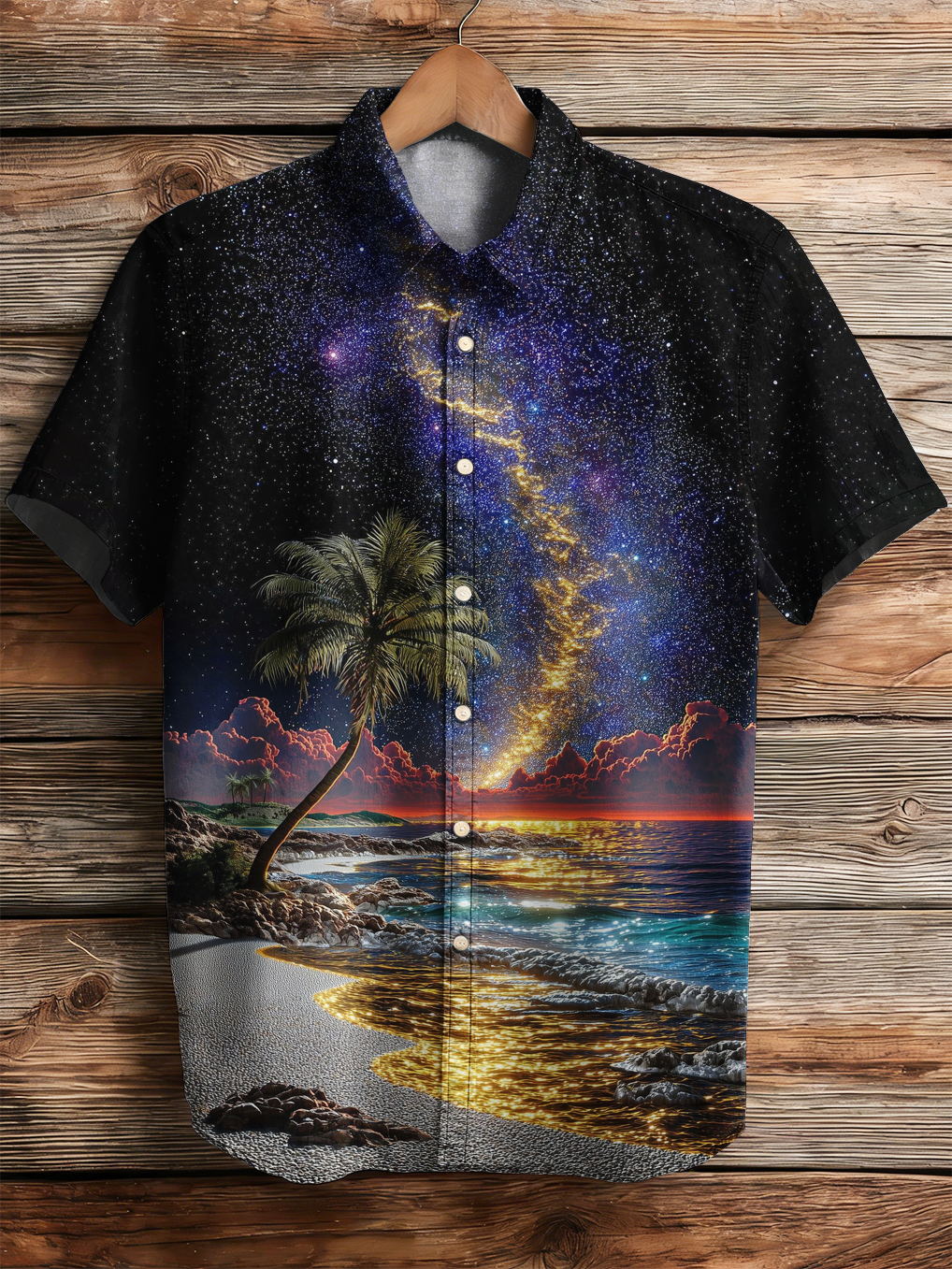 Hawaiian landscape pattern shirt PLUSCLOTHESMAN
