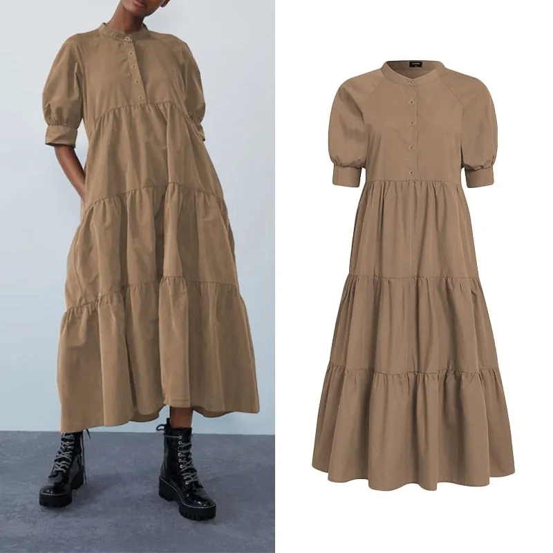 Women's Summer Sundress Elegant Dress Beach Vintage Swing Party Long Dress 2022 VONDA Bohemian Vestidos  Casual Robe