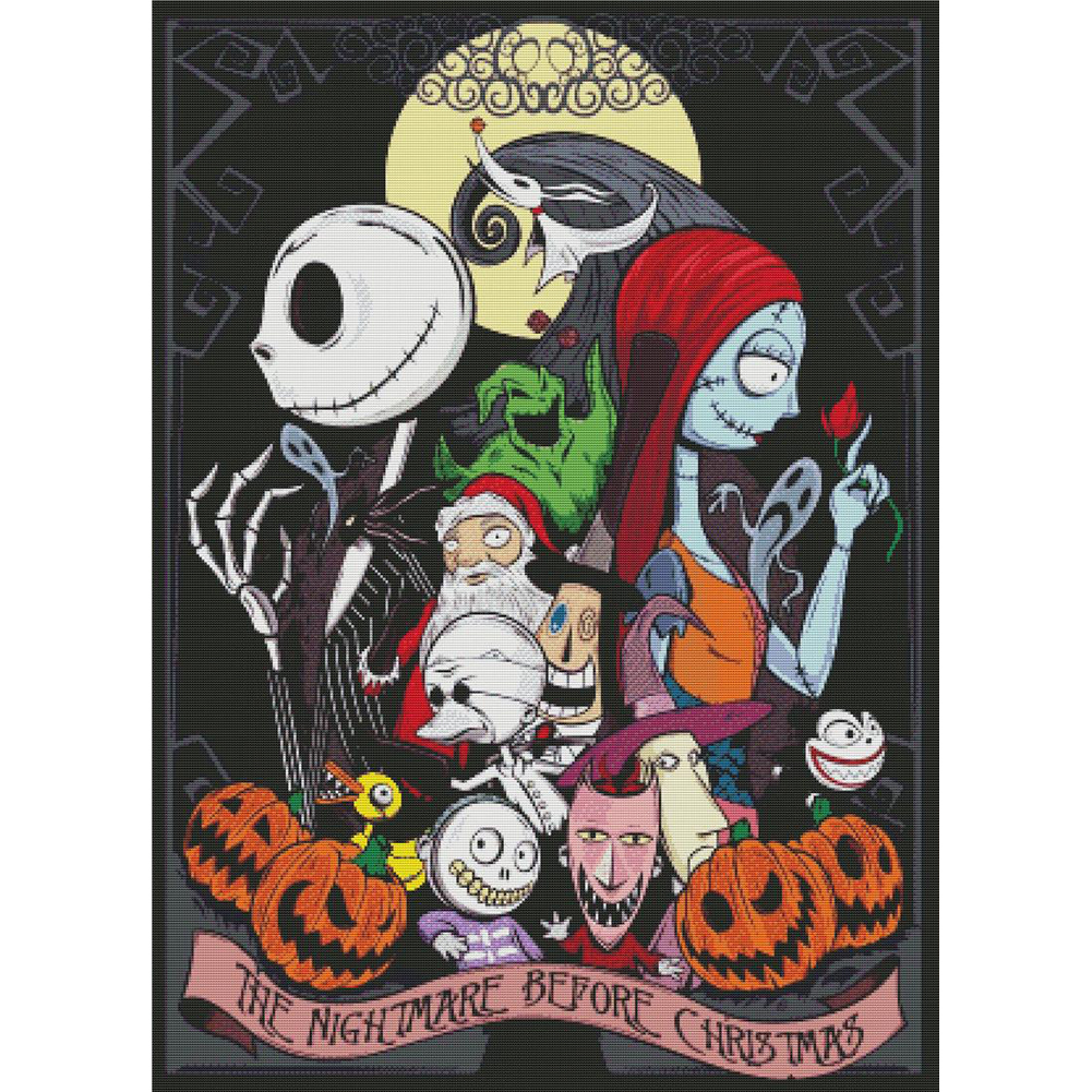 

Jack Sally Friends - 14CT Counted Cross Stitch - 50*70CM, 501 Original
