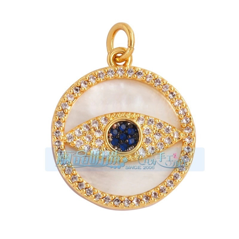 1 Piece Copper Zircon Devil’s Eye Pendant Jewelry Accessories